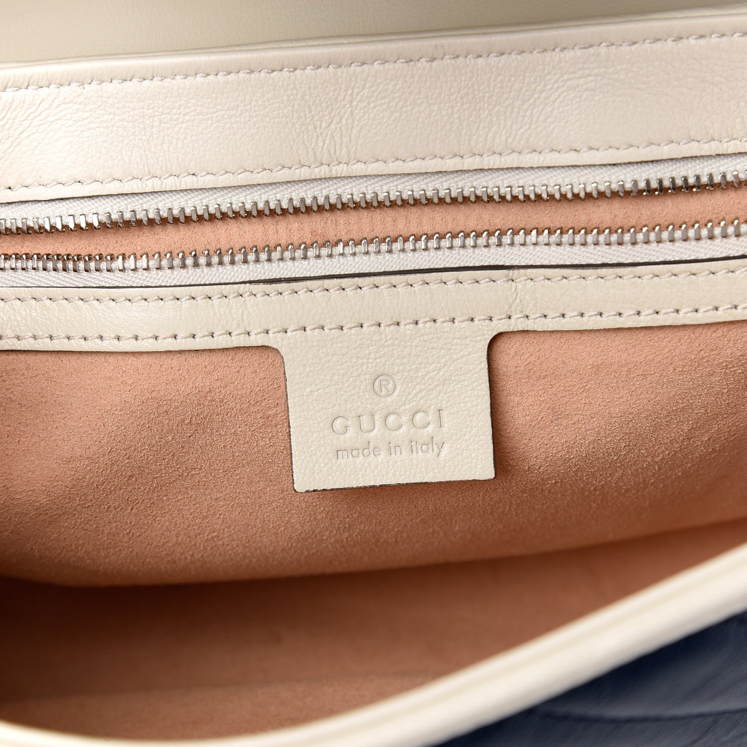 Gucci Azalea Calfskin Matelasse Small Torchon GG Marmont Shoulder Bag Blue Agata Mystic White 6 of 10