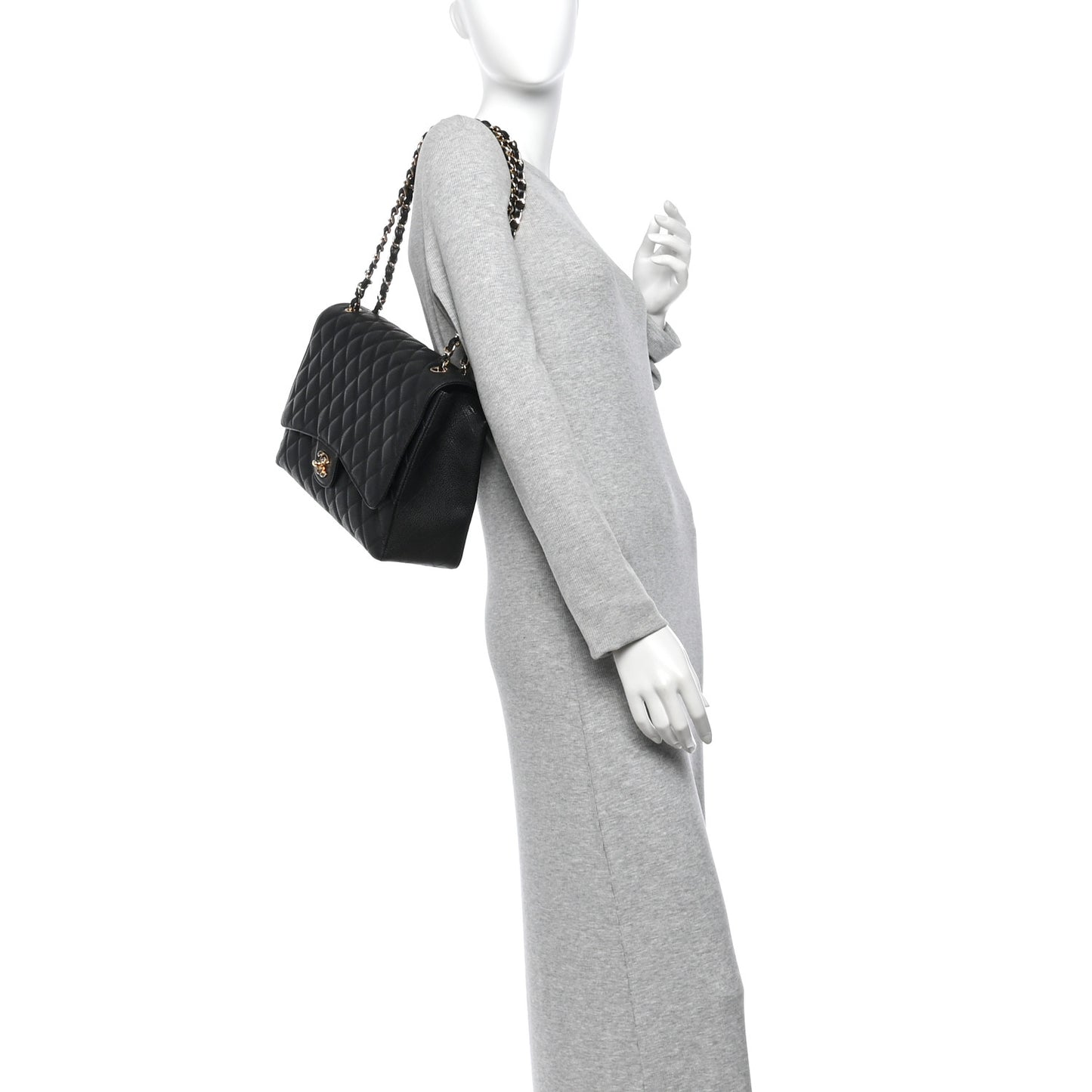 Caviar Maxi Single Flap Black