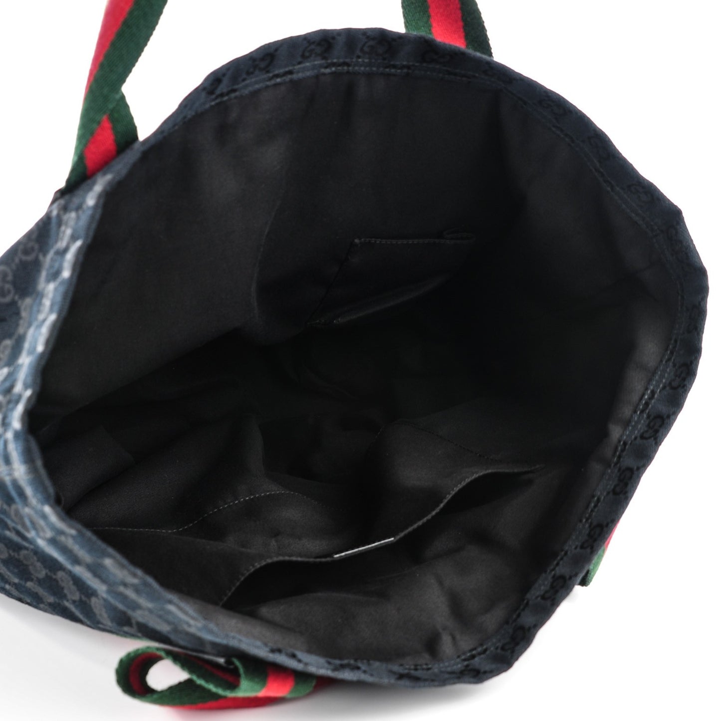 GG Monogram Medium Web Handle Vertical Tote Black
