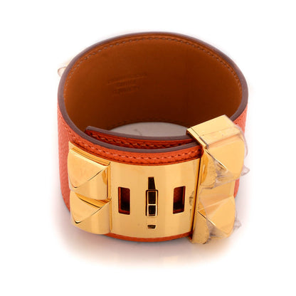 Hermes Epsom Collier de Chien CDC Bracelet L Orange 3 of 8