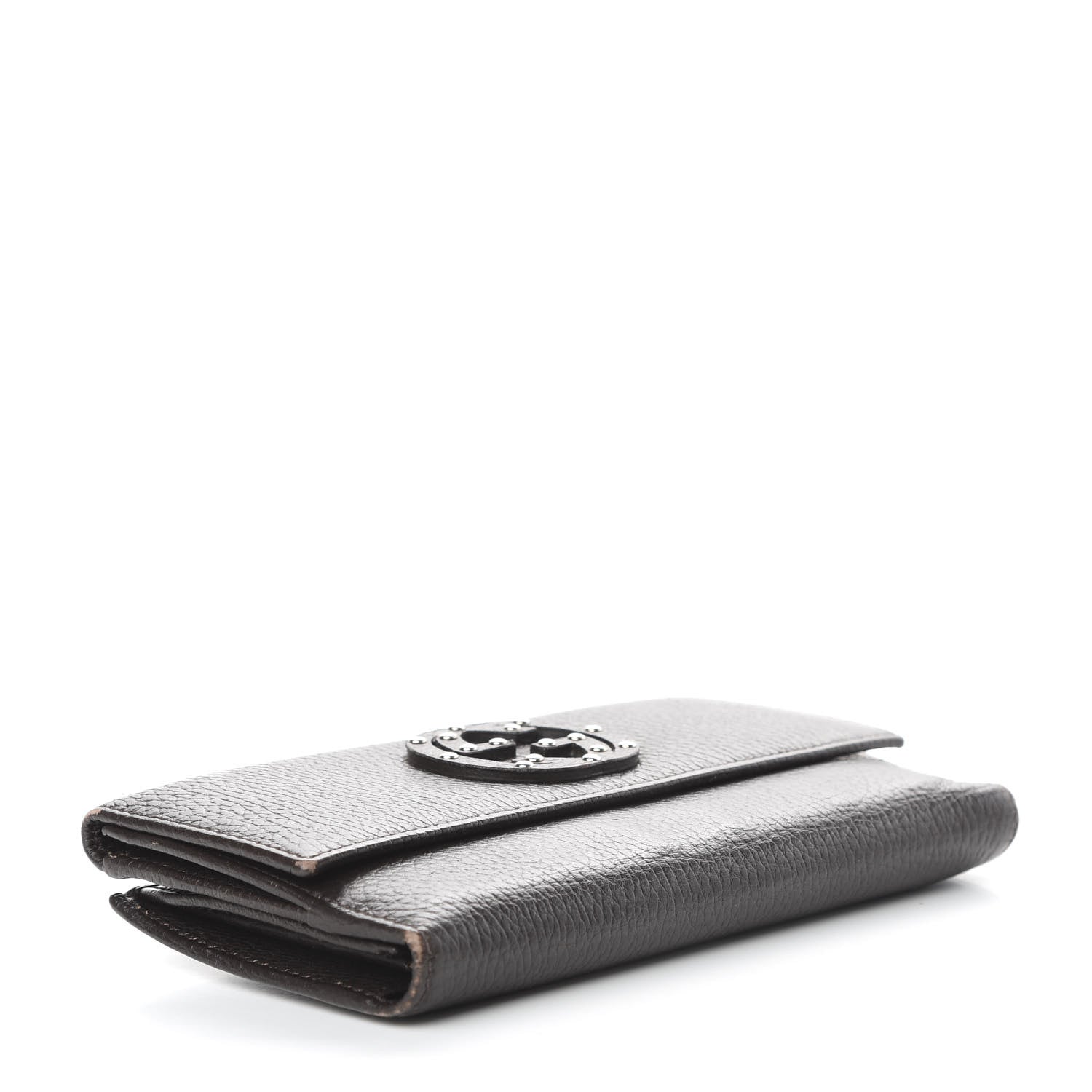 Gucci Calfskin Studded Soho Continental Wallet Dark Brown 4 of 8