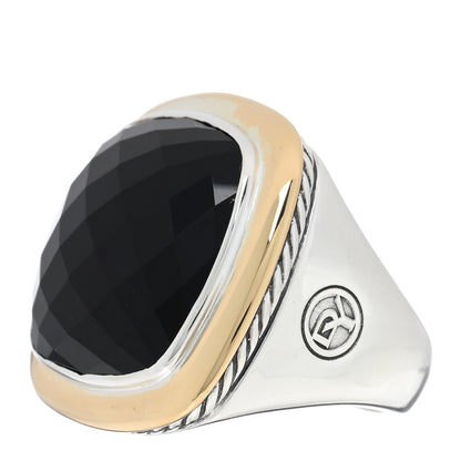 David Yurman Sterling Silver 18K Yellow Gold Black Onyx 18mm Albion Statement Ring 49 5 3 of 5