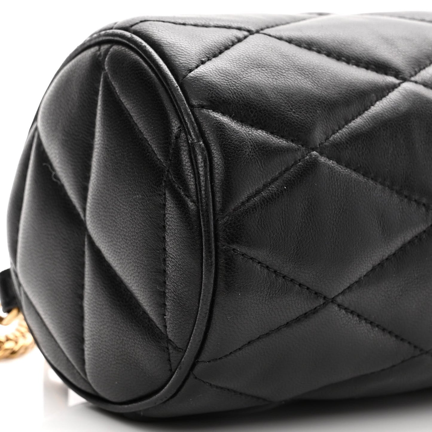 Lambskin Monogram Mini Sade Tube Bag Black