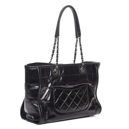 Chanel Glazed Calfskin Small Deauville Tote Black 3 of 7