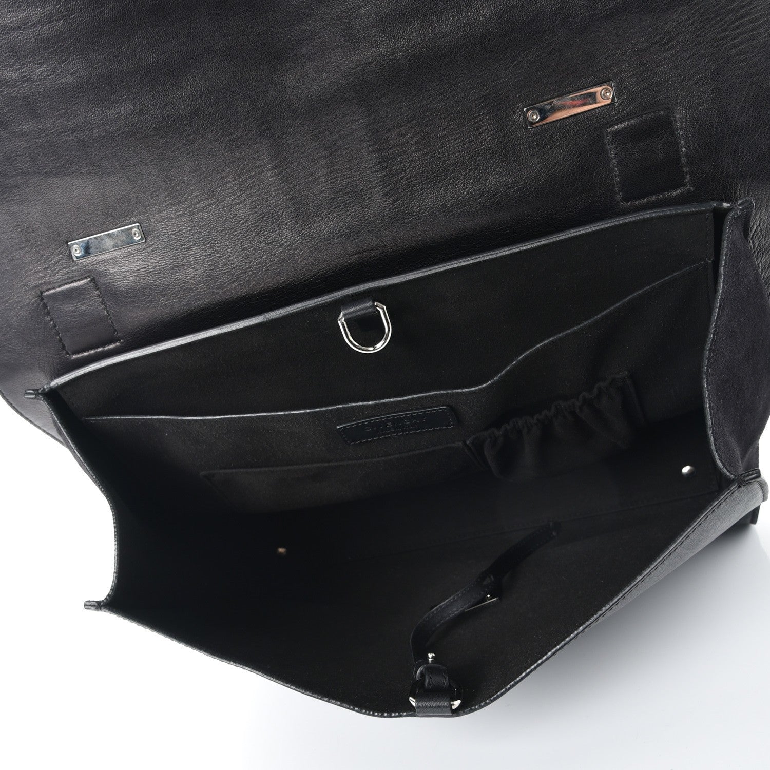 Givenchy Calfskin Crocodile Embossed Medium Shark Lock Satchel Black 6 of 10