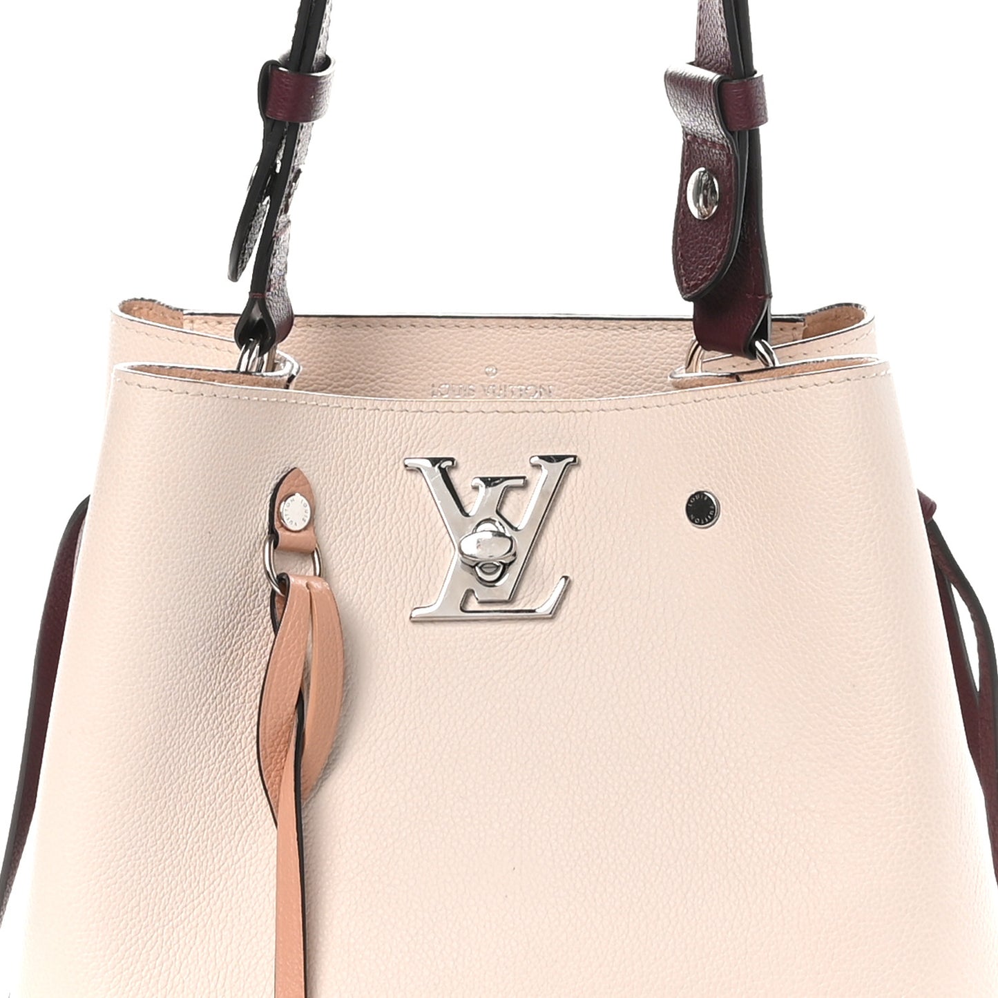 Calfskin Nano Lockme Bucket Greige