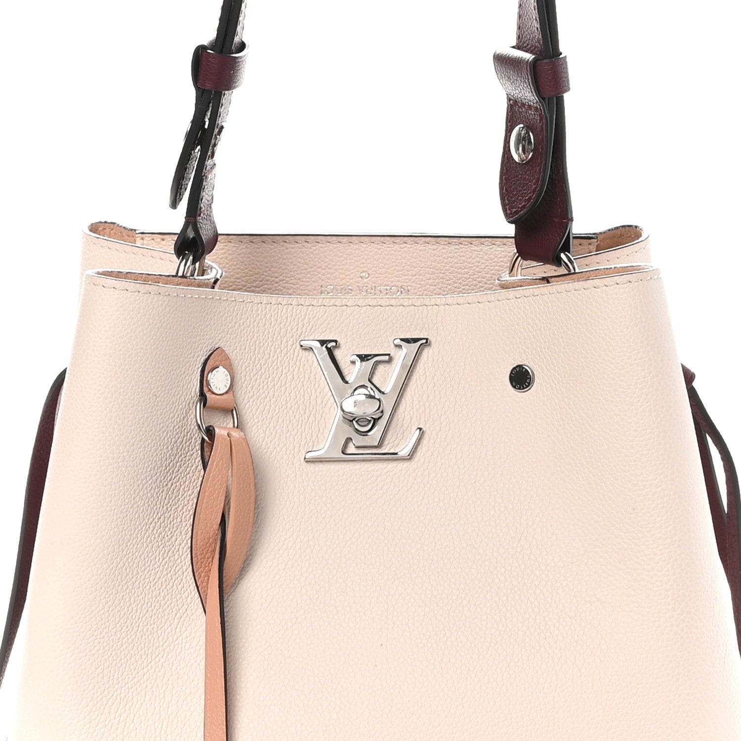 Louis Vuitton Calfskin Nano Lockme Bucket Greige 7 of 10