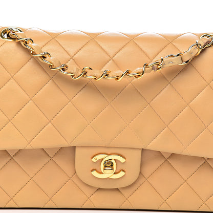 Chanel Lambskin Quilted Medium Double Flap Beige 14 of 14