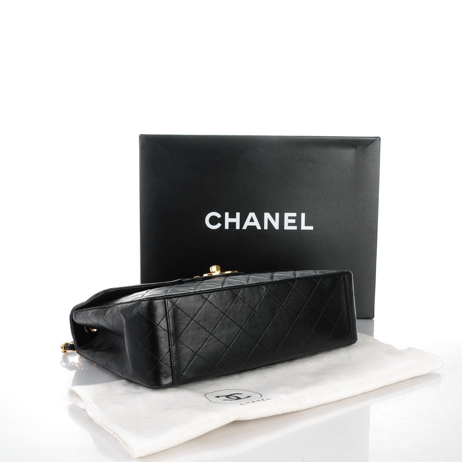 Chanel Lambskin Quilted XL Jumbo Single Flap Black 4 of 9
