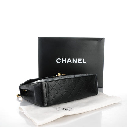 Chanel Lambskin Quilted XL Jumbo Single Flap Black 4 of 9
