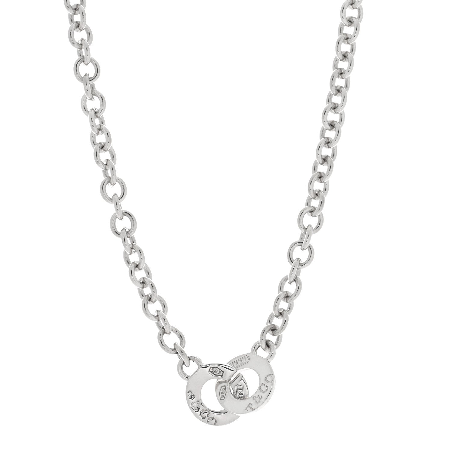 Tiffany Sterling Silver 1837 Circle Clasp Necklace 1 of 4