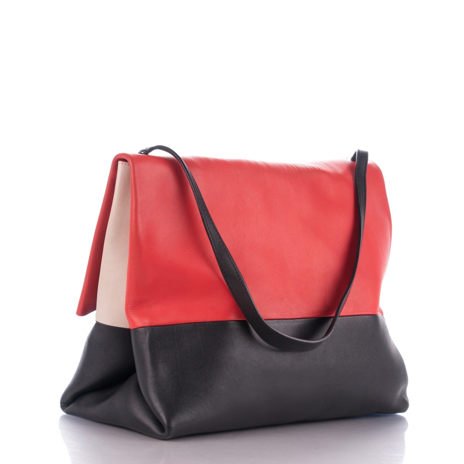Celine Calfskin All Soft Shoulder Bag Vermillion 3 of 10