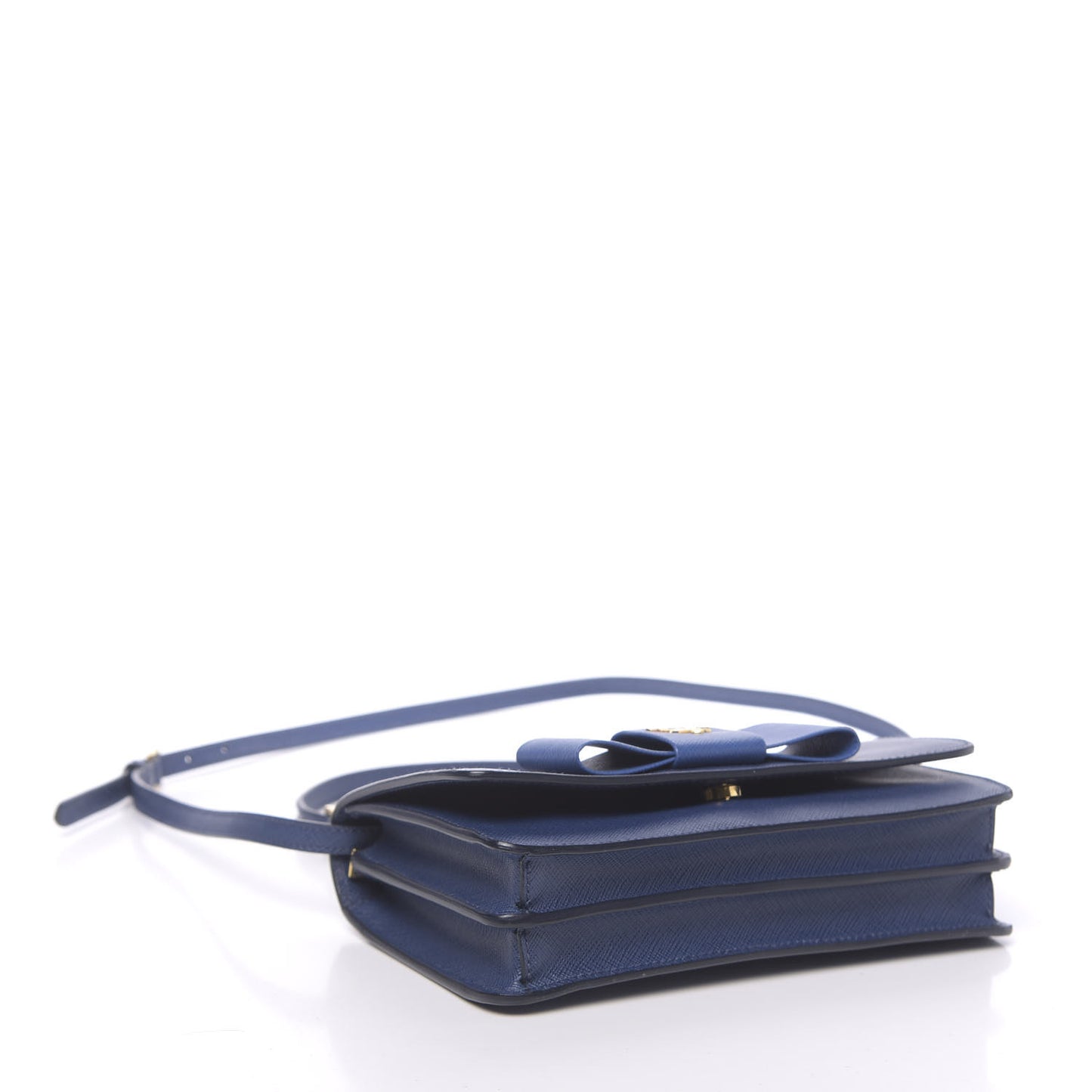 Saffiano Fiocco Bow Flap Wallet Bluette Cobalto