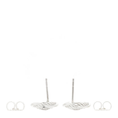 David Yurman Sterling Silver Diamond 13mm Infinity Earrings 3 of 5