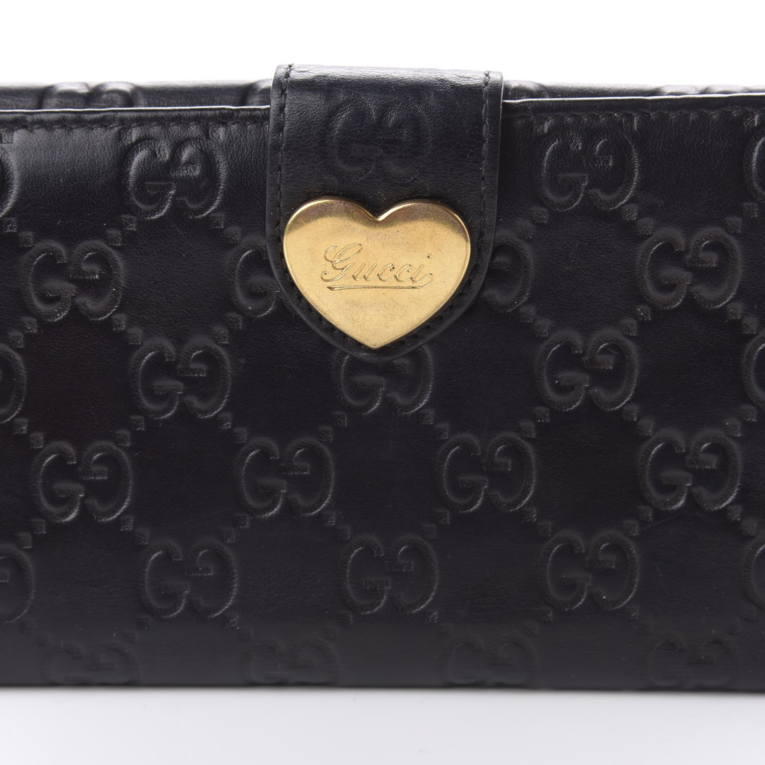 Gucci Guccissima Heart Continental Wallet Black 9 of 12