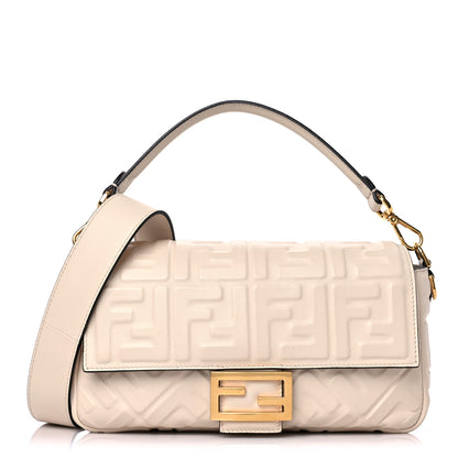 Fendi Nappa FF 1974 Embossed Baguette Camelia 1 of 13