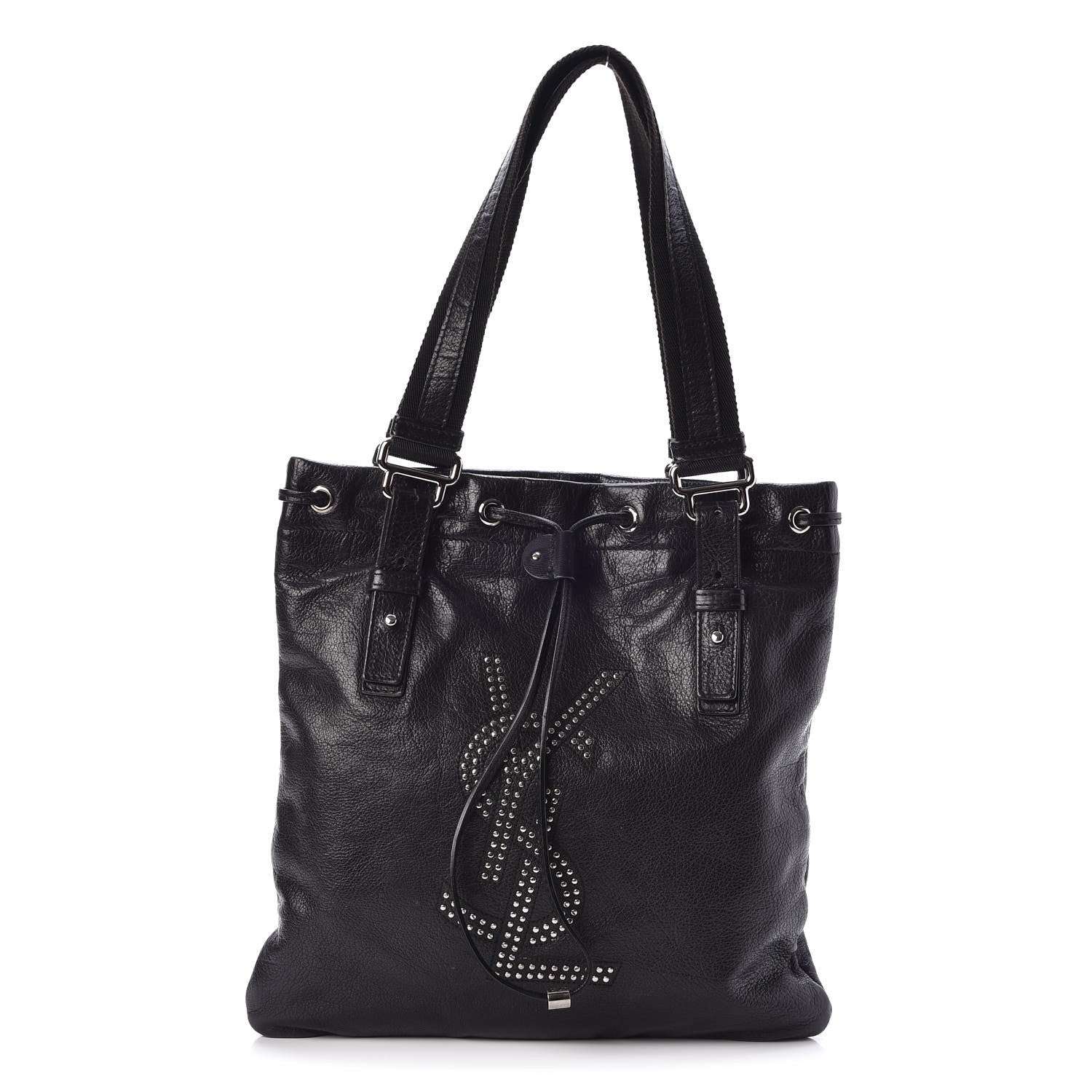 Saint Laurent Calfskin Studded Kahala Sac Black 1 of 9