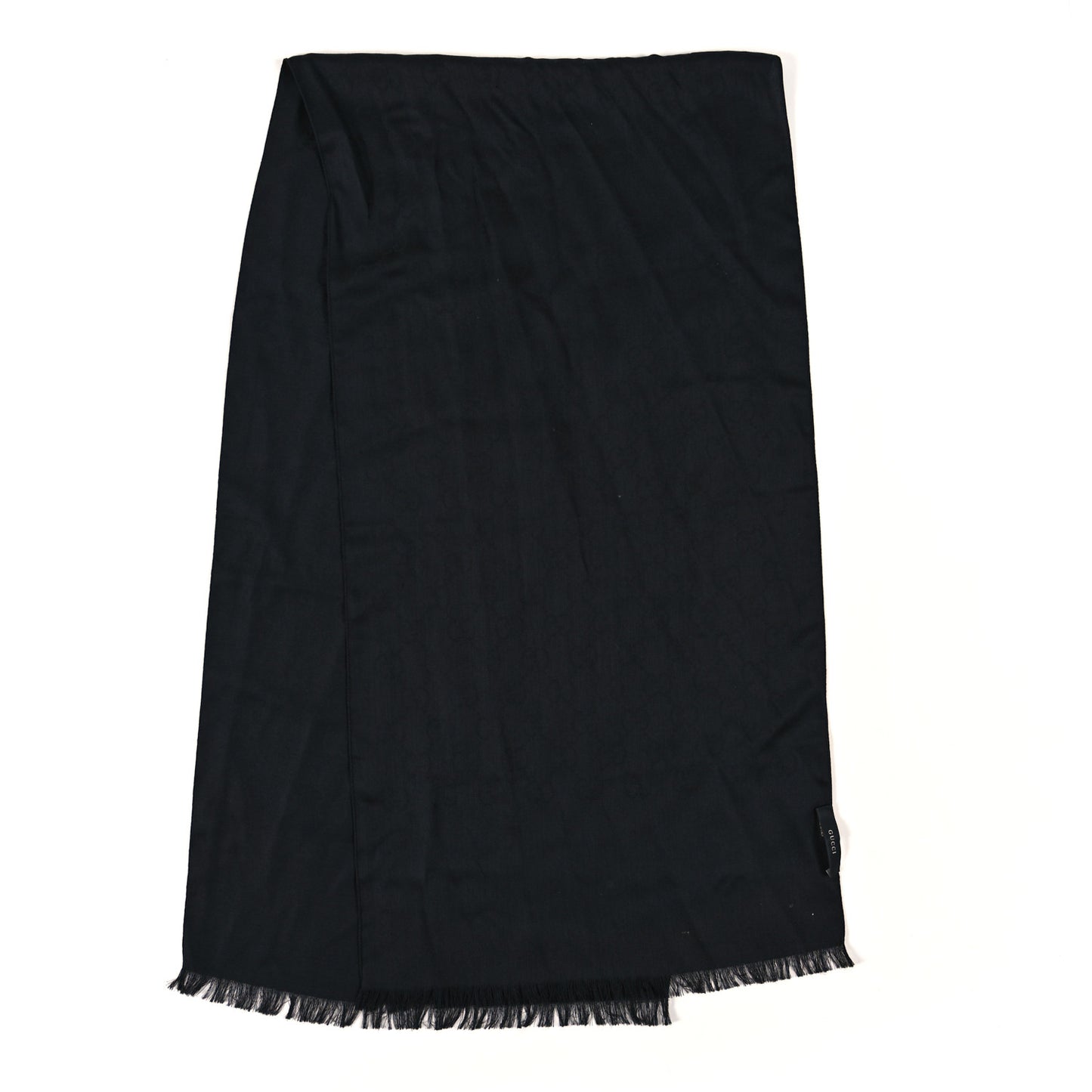 Wool Silk GG Monogram Scarf Black