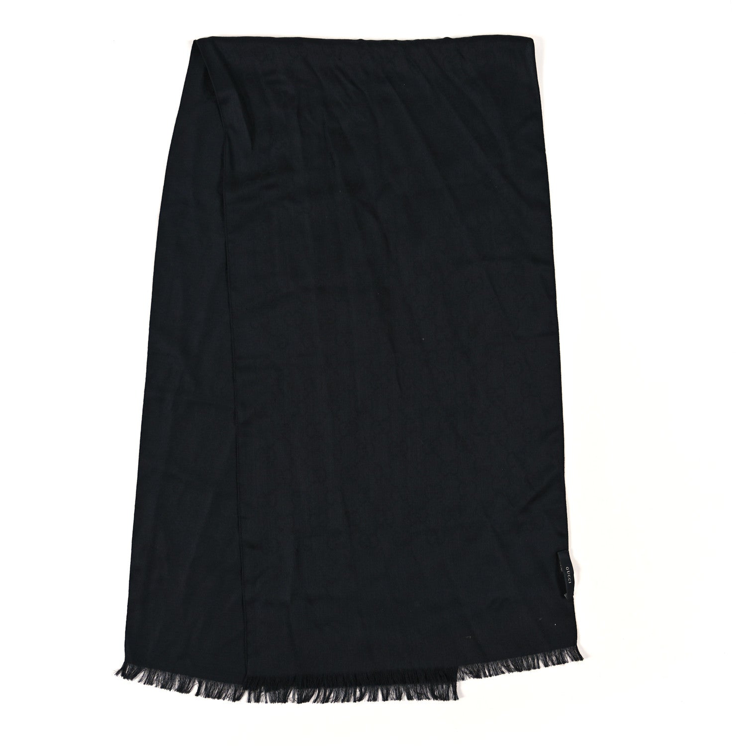 Gucci Wool Silk GG Monogram Scarf Black 2 of 3