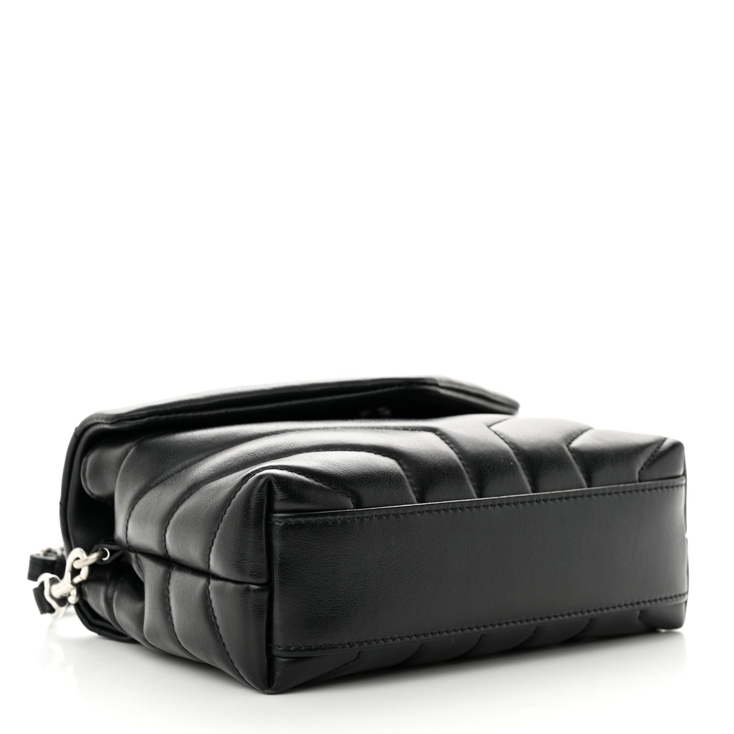 Calfskin Y Quilted Monogram Toy Loulou Crossbody Bag Black