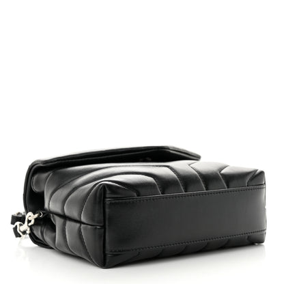Saint Laurent Calfskin Y Quilted Monogram Toy Loulou Crossbody Bag Black 4 of 10