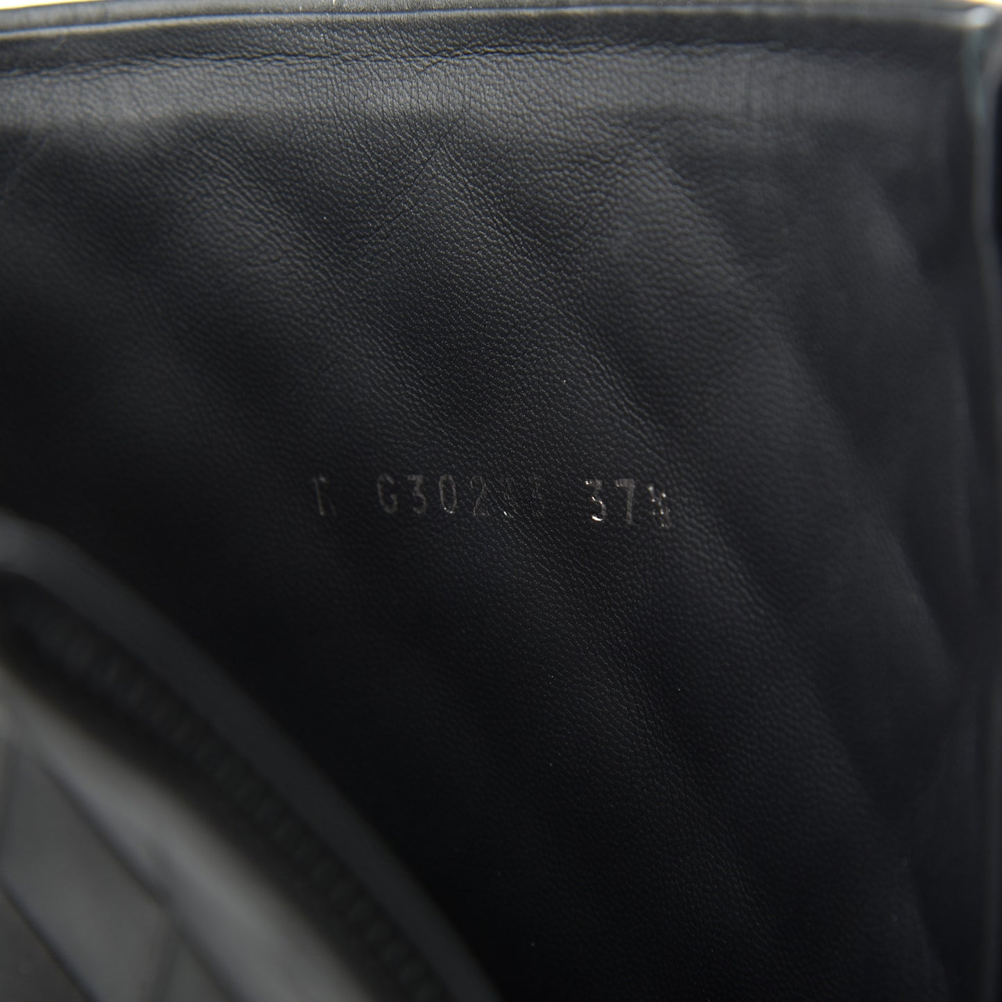 Oily Calfskin Quilted High Boots 37.5 Black