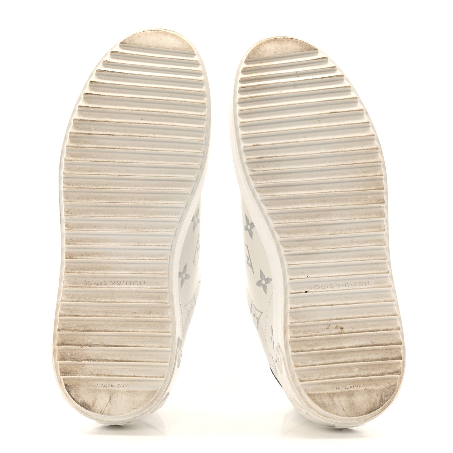 Louis Vuitton Calfskin Monogram Debossed Time Out Sneakers 38