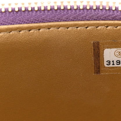 Chanel Lambskin Quilted Pearl Crush Small Vanity Case With Chain Purple 7 of 12