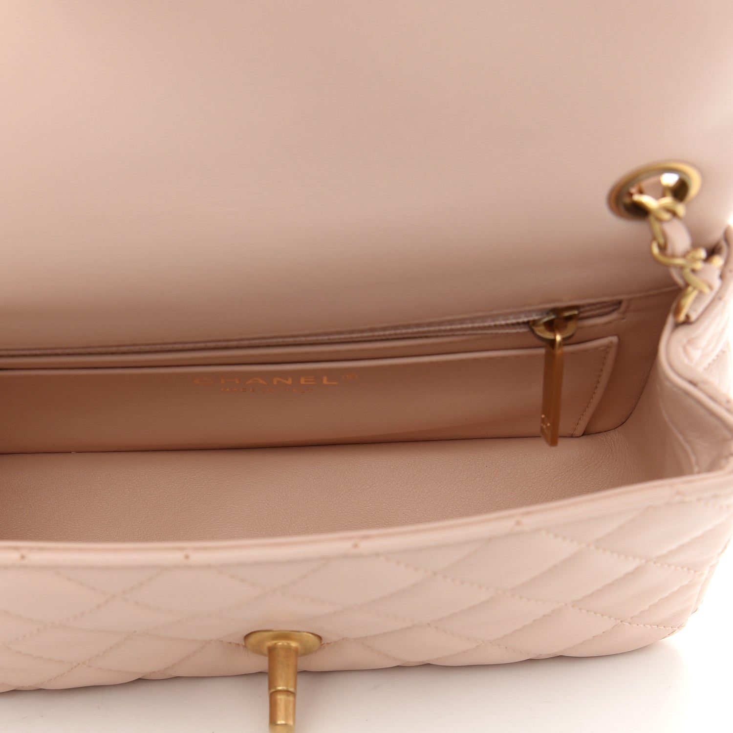 Chanel Lambskin Quilted Mini Rectangular Pearl Crush Flap Light Beige 5 of 9