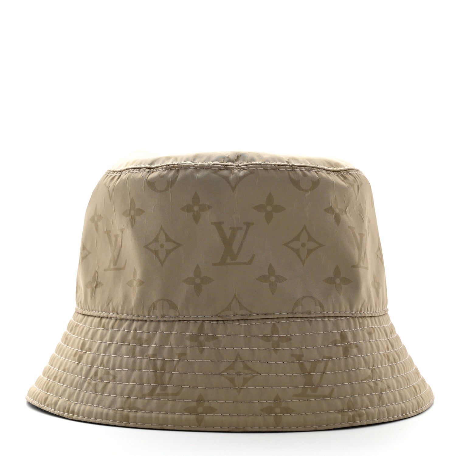 Louis Vuitton Nylon Wool Monogram Reversible Rain Bucket Hat L Beige 9 of 14