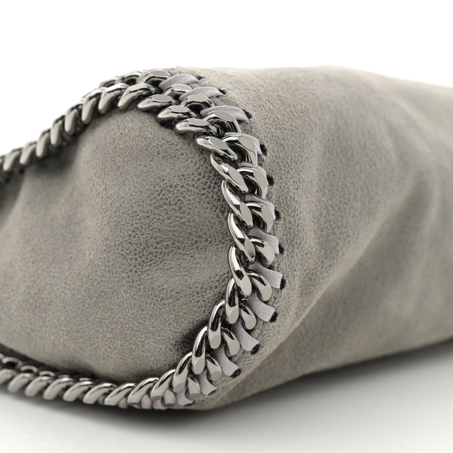 Shaggy Deer Mini Falabella Fold Over Tote Light Grey