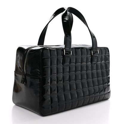 Chanel Patent Quilted Chocolate Bar Bowler Black 3 of 13