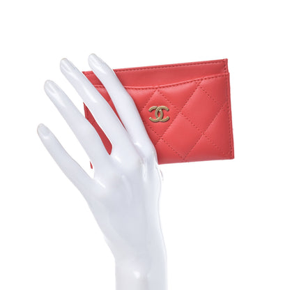Chanel Lambskin Quilted Card Holder Red 2 of 9