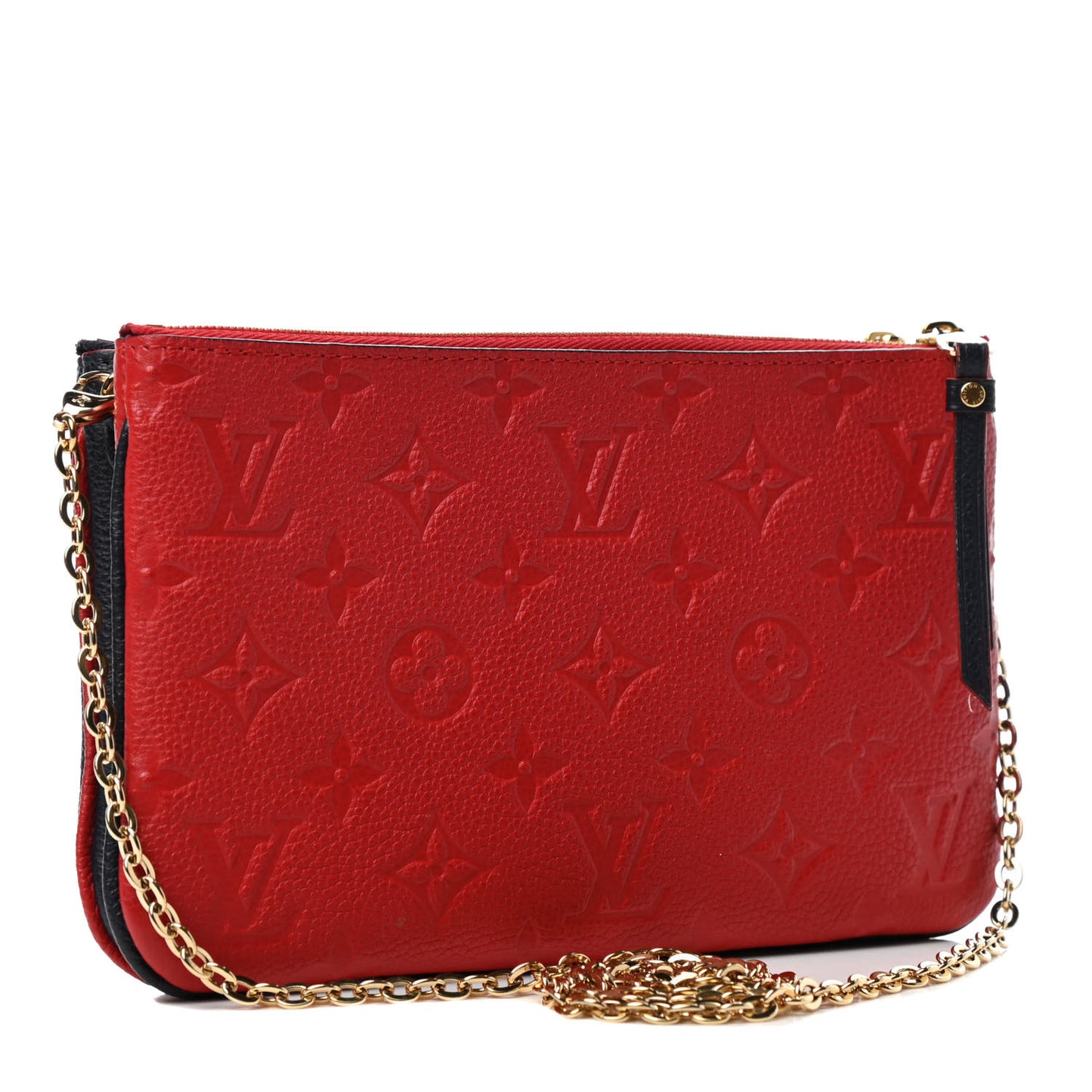 Empreinte Double Zip Pochette Marine Rouge