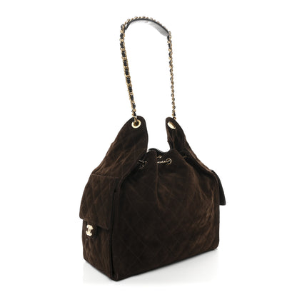 Chanel Suede Quilted Medium Chanel 25 Handbag Dark Brown 4 of 13