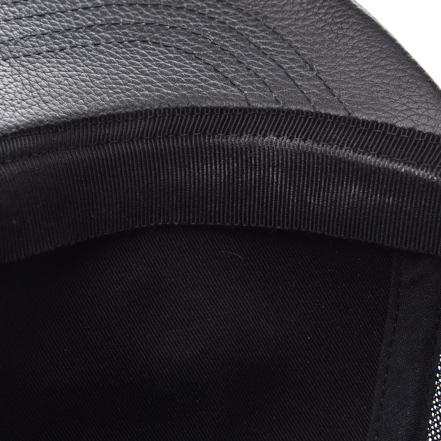 Grained Calfskin Logo Baseball Hat M 58 Black