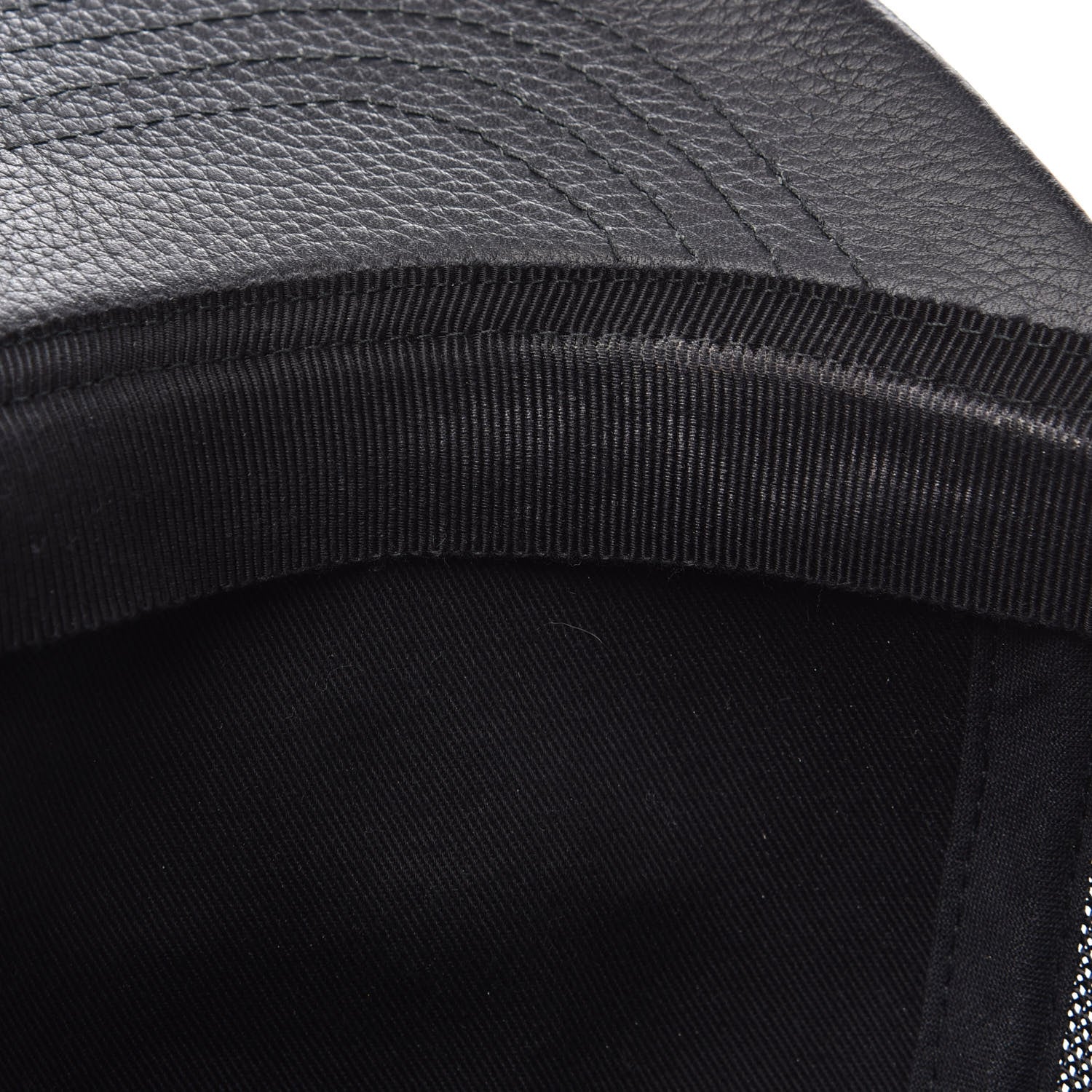 Gucci Grained Calfskin Logo Baseball Hat M 58 Black 6 of 7