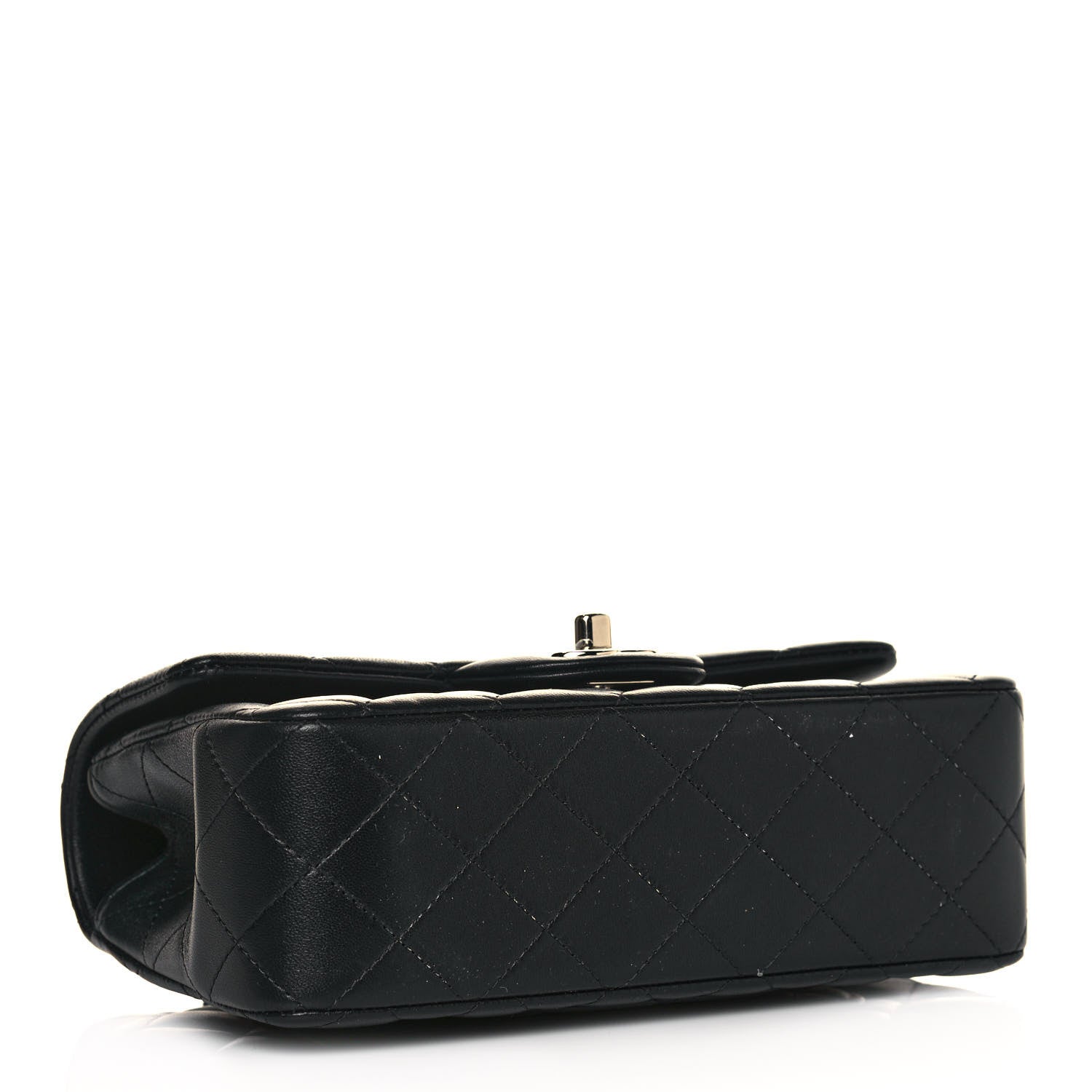 Chanel Lambskin Quilted Mini Top Handle Rectangular Flap Black 4 of 15