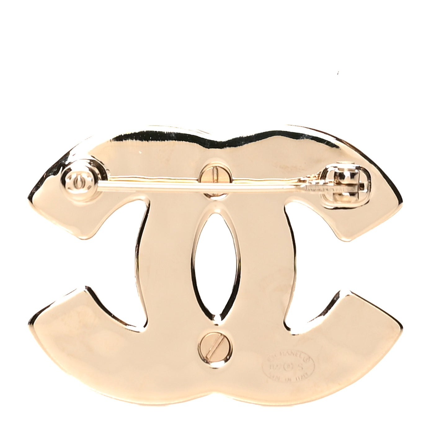 Crystal CC Brooch Gold Silver