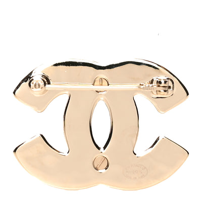 Chanel Crystal CC Brooch Gold Silver 3 of 4