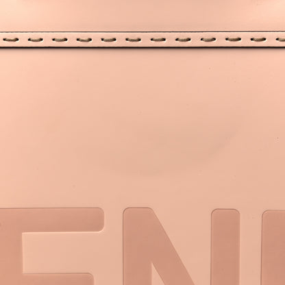 Fendi Vitello King Plexiglass Logo Embossed Medium Fendi Sunshine Shopper Tote Light Rose 10 of 10