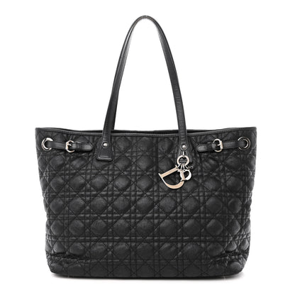 Christian Dior Coated Canvas Cannage Medium Panarea Tote Black 1 of 18