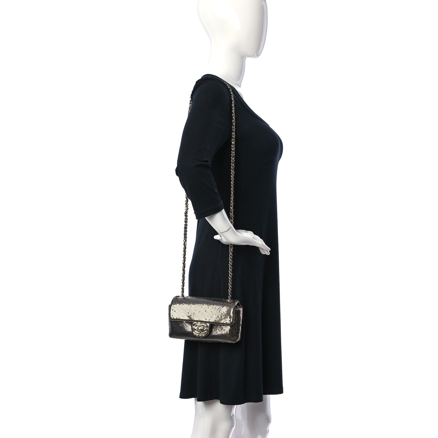 Faded Metallic Mesh Extra Mini Flap Silver