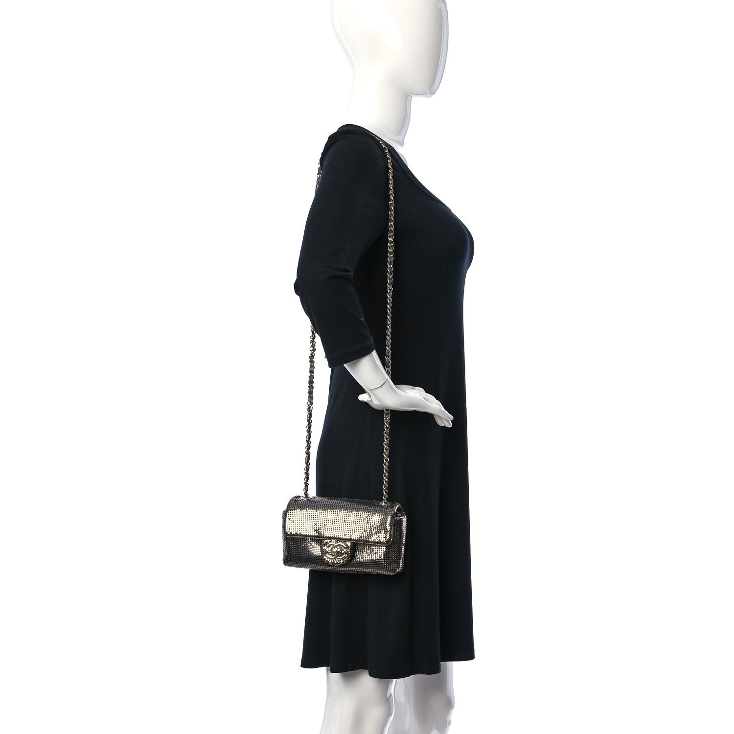 Chanel Faded Metallic Mesh Extra Mini Flap Silver 2 of 10