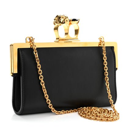 Alexander McQueen Nappa Skull Knuckle Wallet On Chain Black 3 of 10