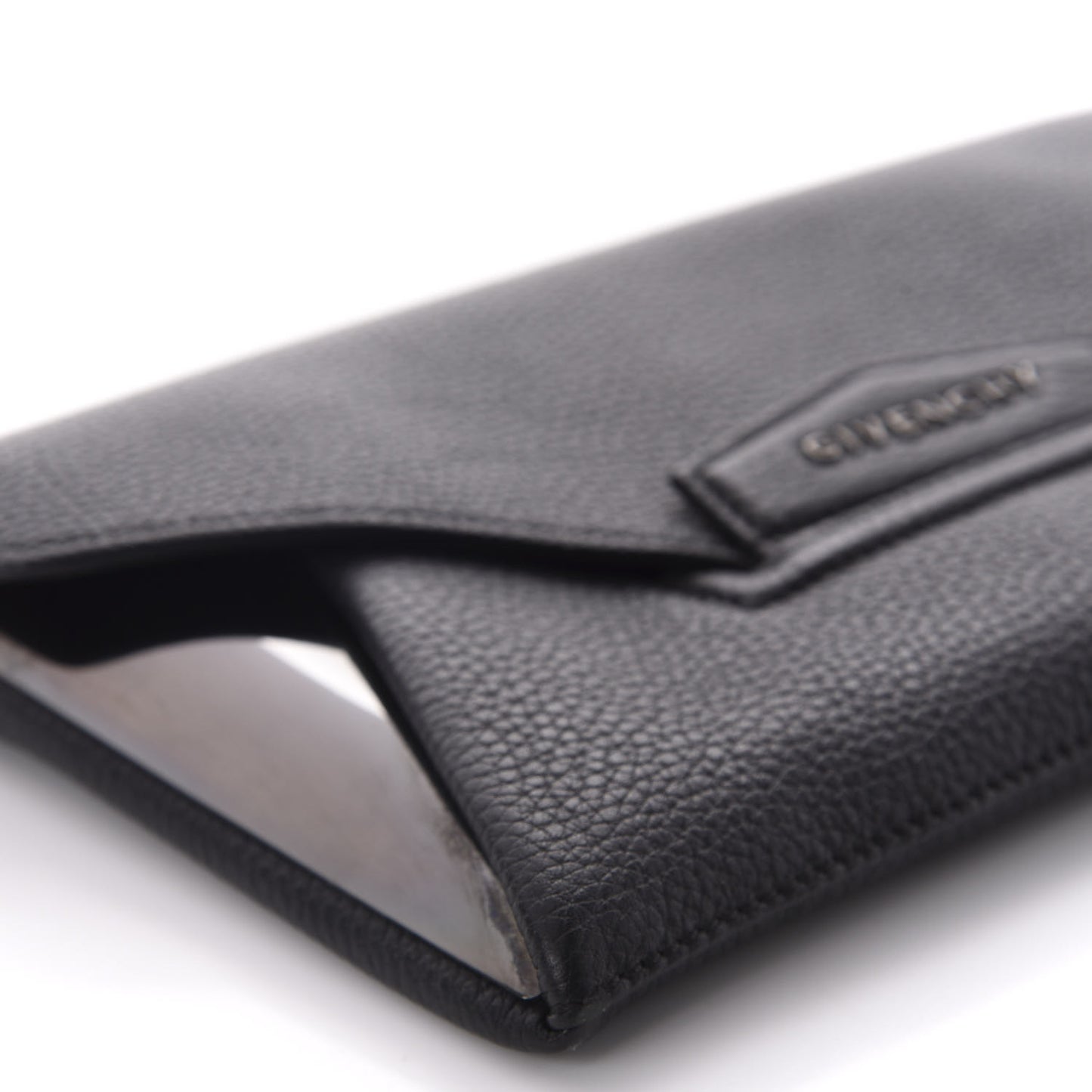 Sugar Goatskin Small Antigona Envelope Clutch Black