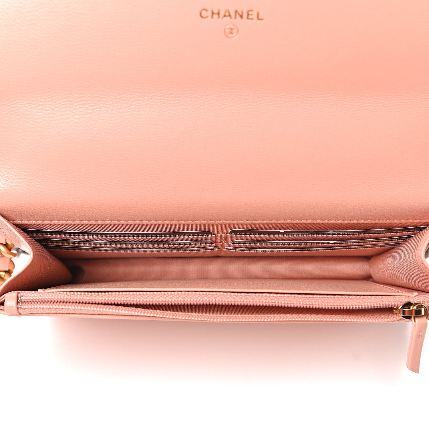 Chanel Goatskin Quilted 19 Wallet On Chain WOC Rose Clair 6 of 11