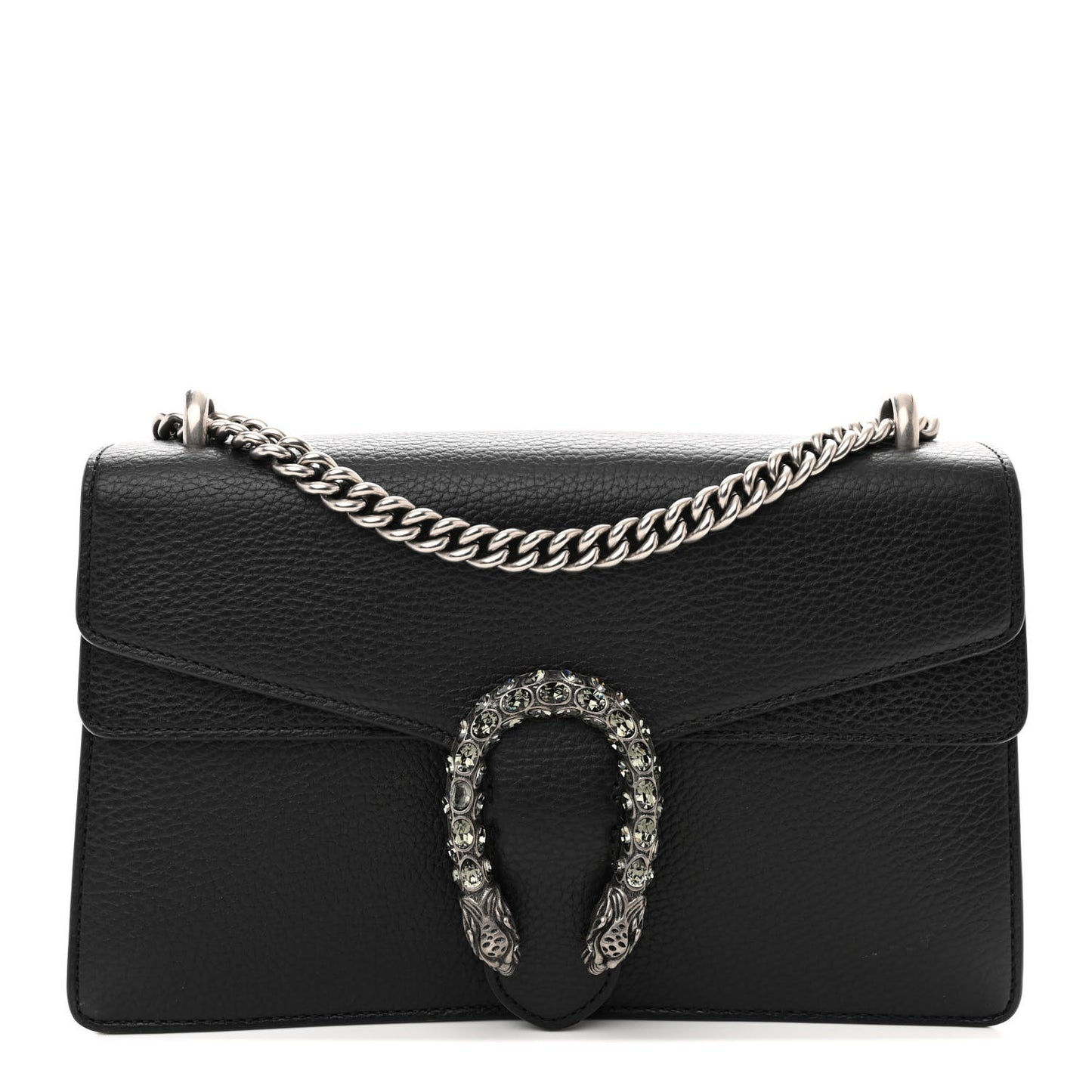 Pebbled Calfskin Small Dionysus Shoulder Bag Black