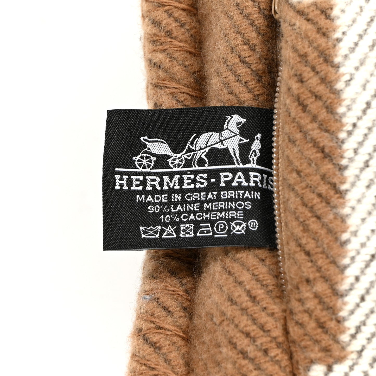 Wool Cashmere Avalon Pillow PM Ecru Camel
