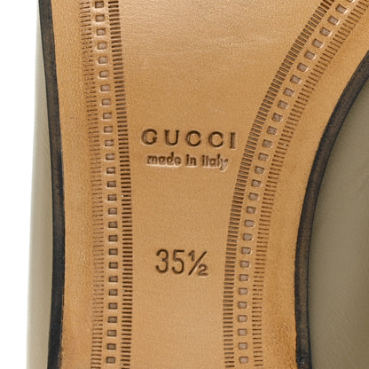 Gucci Lambskin Womens Brixton Horsebit Loafers 35.5 Mud 6 of 9